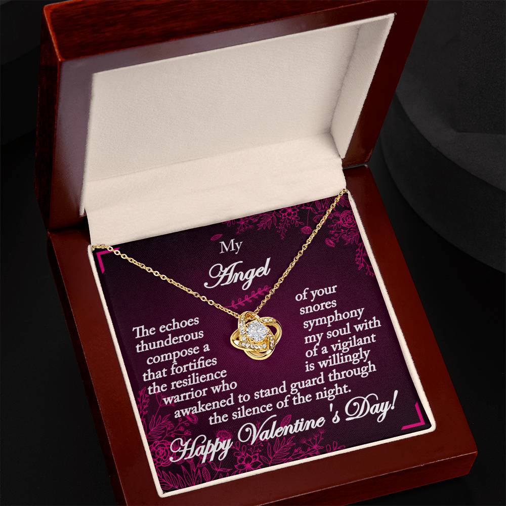 To My Wife- Your Thunderous Snores - Love Knot Necklace