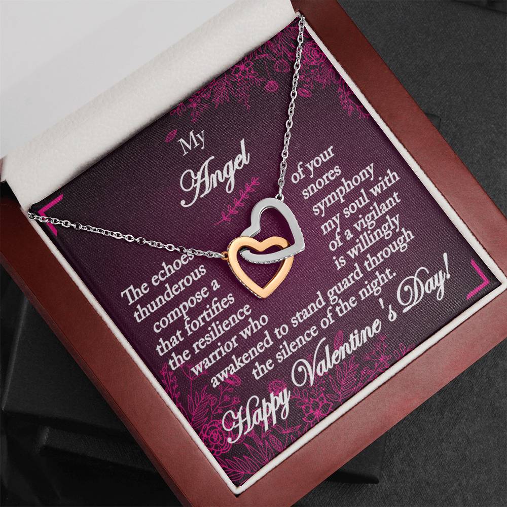To My Wife- Your Thunderous Snores - Interlocking Hearts Necklace